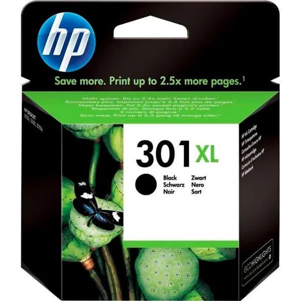 Cartucho de tinta original negro, CH563EE, 301 XL HP, 1 ud - 1 ud - Imagen del producto en Findit