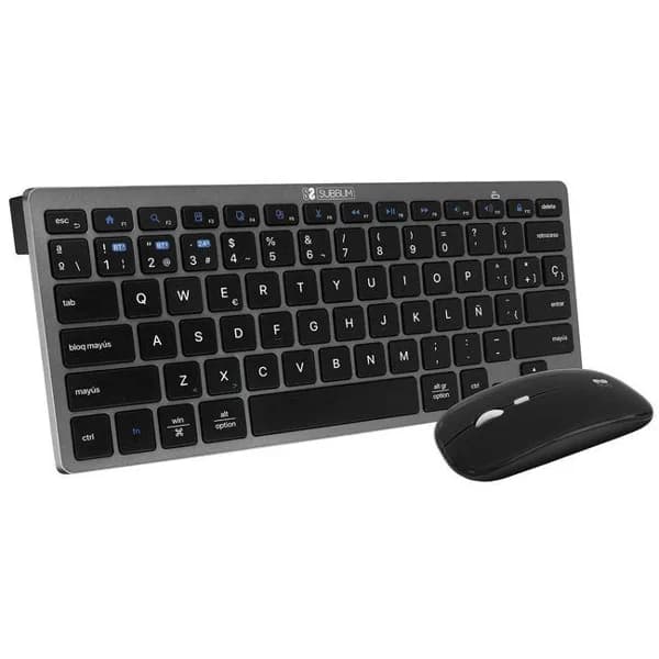 Teclado y ratón gris inalámbrico, SUBKBC-OCO020 Compact SUBBLIM - 1 ud - Imagen del producto en Findit