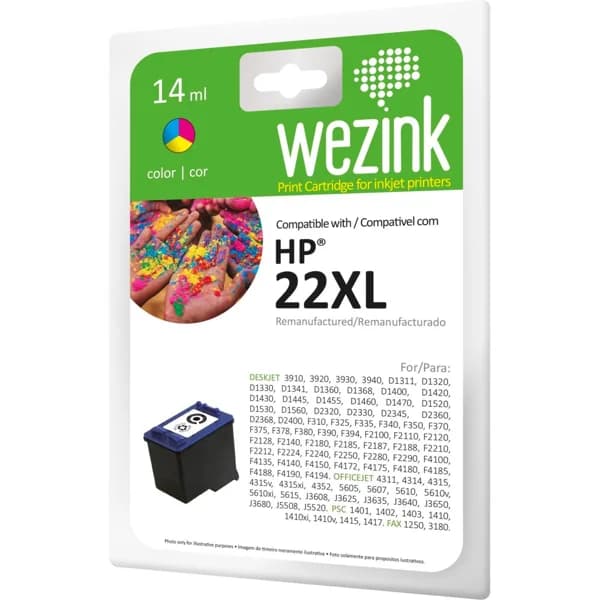 Cartucho de tinta tricolor compatible con HP 22XL WEZINK, 1 ud - 1 ud - Imagen del producto en Findit