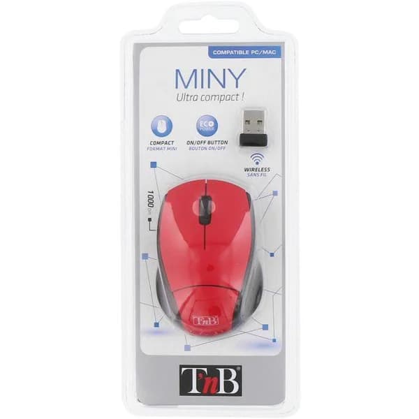 Ratón óptico inalámbrico mini rojo, MM240RD TNB - 1 ud - Imagen del producto en Findit