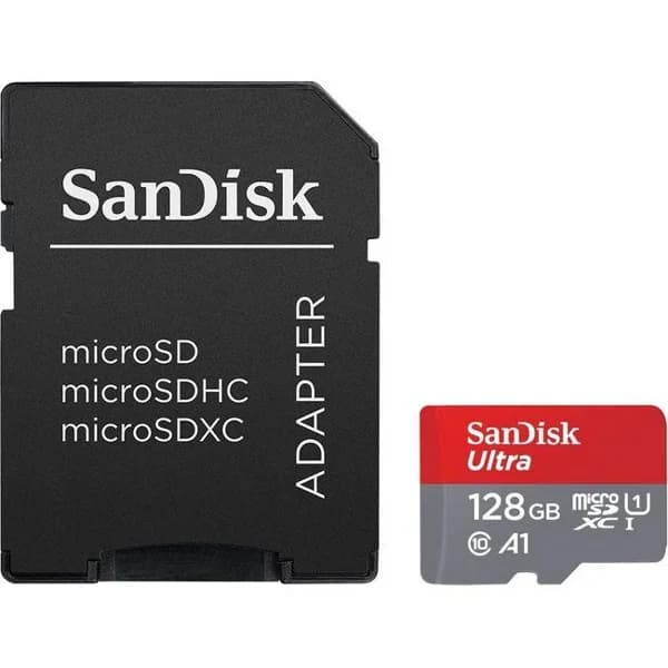 Tarjeta microSDXC con adaptador, 128 GB Class 10 Ultra SANDISK - 1 ud - Imagen del producto en Findit
