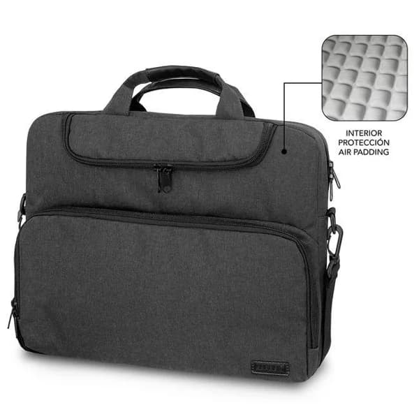 Maletín gris oscuro para portátil de 15,6" Air Padding SUBBLIM - 1 ud - Imagen del producto en Findit