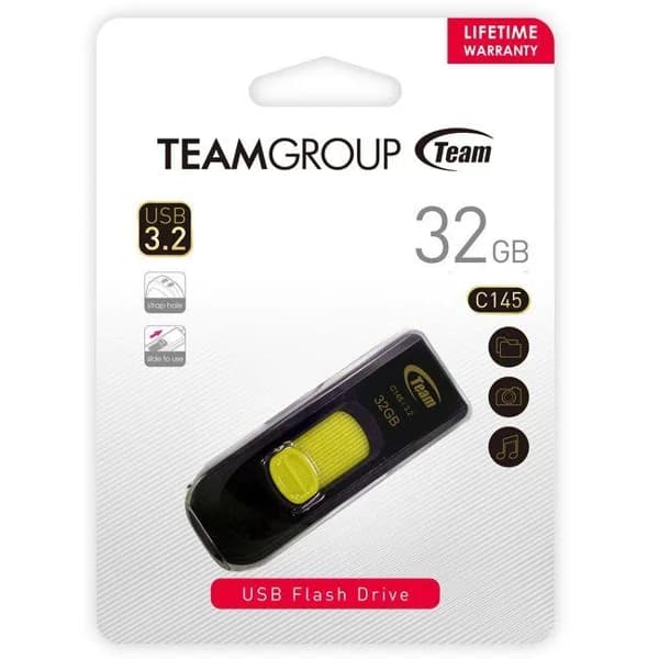 Pendrive yellow USB 3.2 de 32 GB, C145 TEAM GROUP - 1 ud - Imagen del producto en Findit