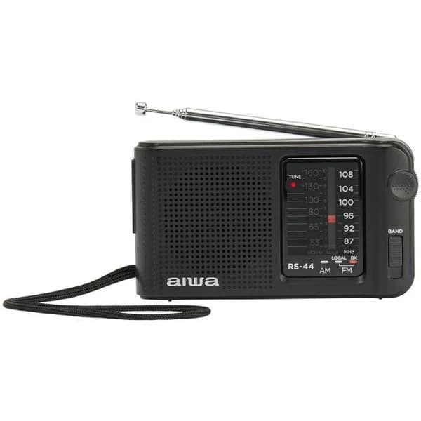 Radio portátil con auriculares negra, a pilas, RS-44 AIWA - 1 ud - Imagen del producto en Findit