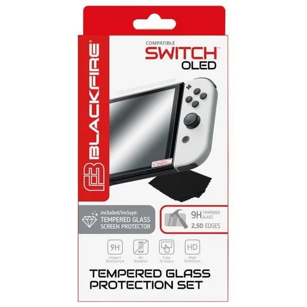 Protector de pantalla en cristal templado para la Switch Oled BLACKFIRE - 1 ud - Imagen del producto en Findit