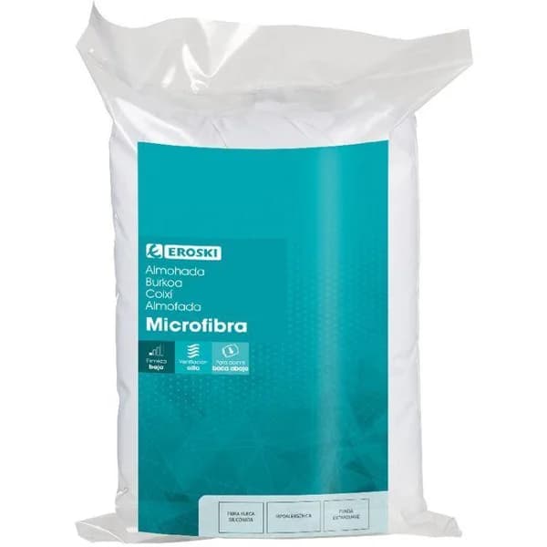 Almohada de Microfibra con funda EROSKI, 135 cm - 1.35 m - Imagen del producto en Findit
