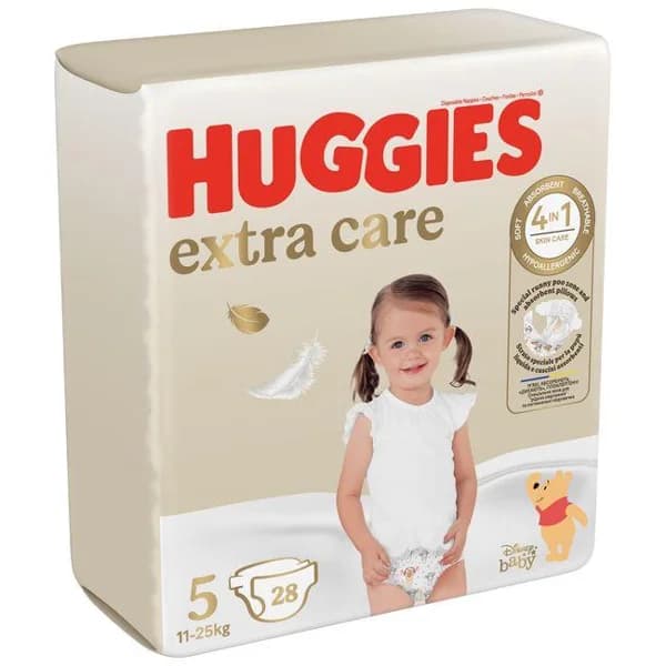 Pañal Talla 5 (11-25 kg) Extra Care HUGGIES, pack 28 uds - 28 ud - Imagen del producto en Findit
