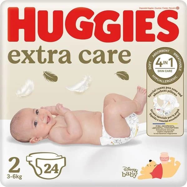 Pañal Talla 2 (3-6 kg) HUGGIES EXTRA CARE, paquete 24 uds - 24 ud - Imagen del producto en Findit
