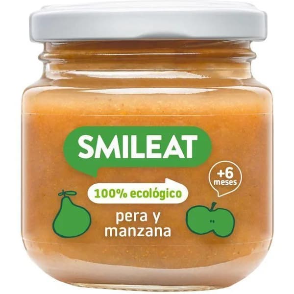 Tarrito de pera-manzana ecológico SMILEAT, tarro 130 g - 0.13 kg - Imagen del producto en Findit