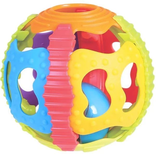 Pelota con sonajero y distintas texturas que estimulan la vista y el tacto PLAYGRO - 1 ud - Imagen del producto en Findit