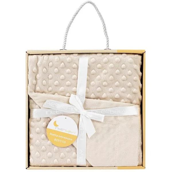 Manta de bebé de color beige, tacto extrasuave INTERBABY, 80X110cm - 88 m - Imagen del producto en Findit