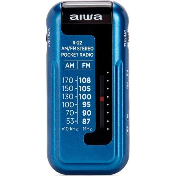 Radio portátil con auriculares azul, a pilas, R-22BL AIWA - 1 ud - Imagen del producto en Findit