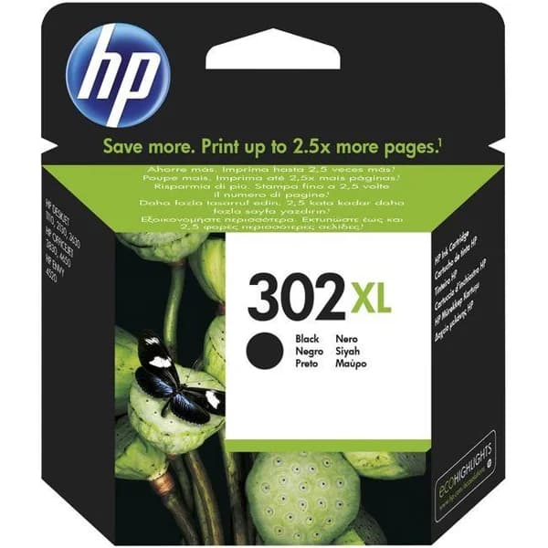 Cartucho de tinta original negro, F6U68AE, 302 XL HP, 1 ud - 1 ud - Imagen del producto en Findit