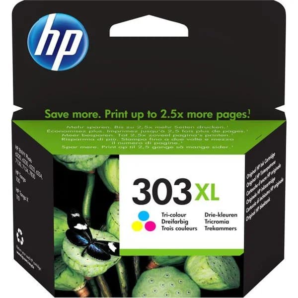 Cartucho de tinta original tricolor, T6N03AE, 303 XL HP, 1 ud - 1 ud - Imagen del producto en Findit