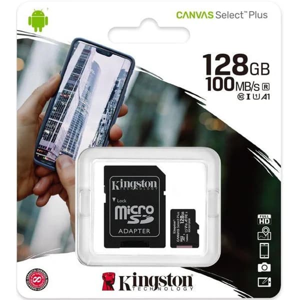 Tarjeta microSD con adaptador, SDCS2 128 GB Class 10 KINGSTON - 1 ud - Imagen del producto en Findit