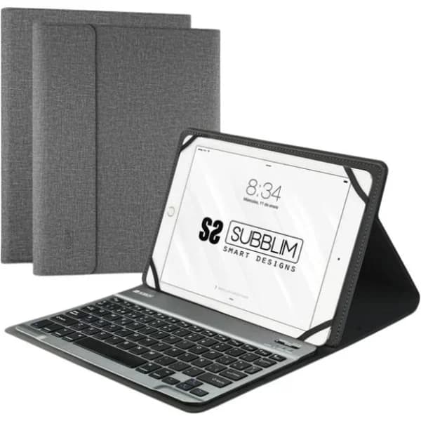 Funda tablet 10,1" gris con teclado, Keytab Pro Bluetooth SUBBLIM - 1 ud - Imagen del producto en Findit