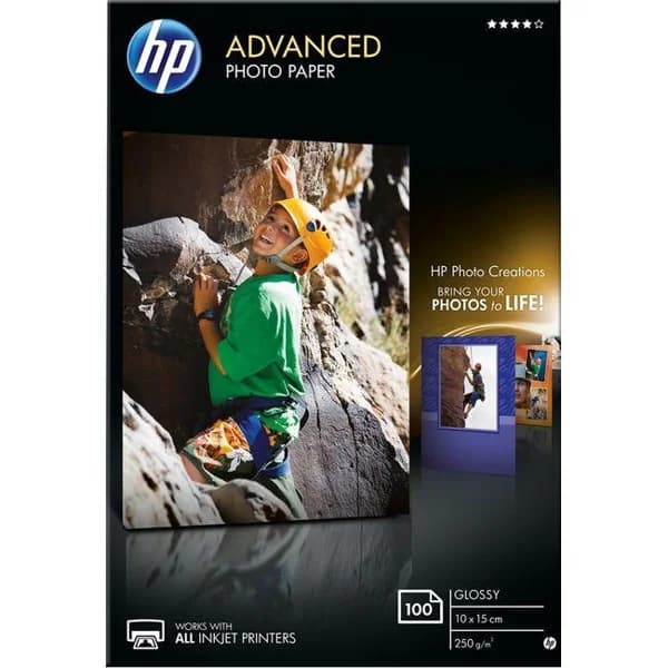 Papel foto brillo 10x15cm, Advanced Q8692  HP, 100 hojas - 100 ud - Imagen del producto en Findit