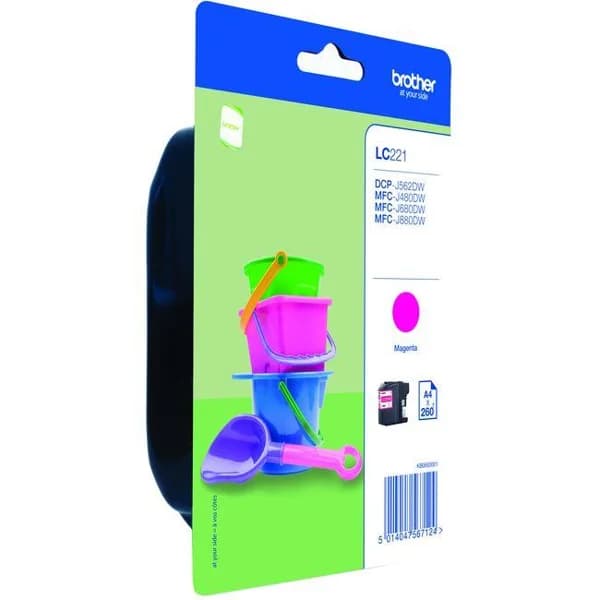 Cartucho de tinta original magenta, LC-221 BROTHER, 1 ud - 1 ud - Imagen del producto en Findit