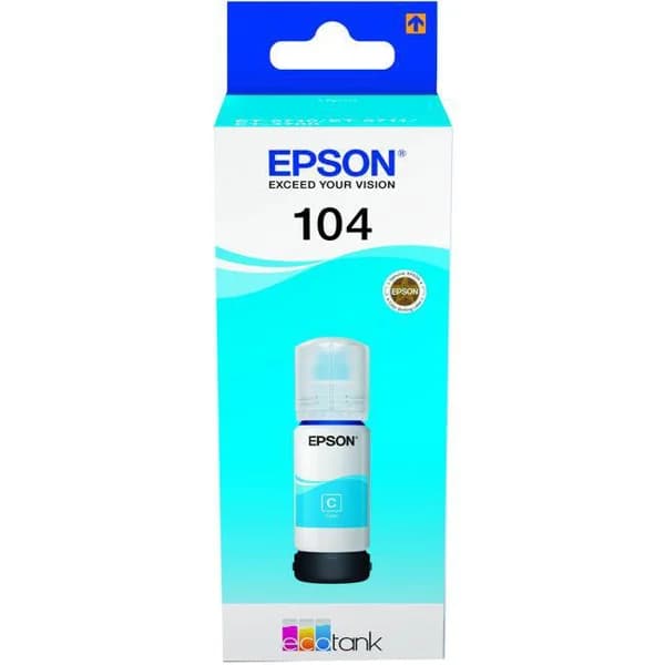 Cartucho de tinta original cian, Ecotank 104 EPSON, 1 ud - 1 ud - Imagen del producto en Findit