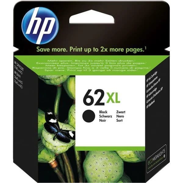Cartucho de tinta original negro, C2P05AE, 62 XL HP, 1 ud - 1 ud - Imagen del producto en Findit