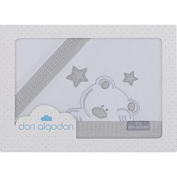 Sábanas cuna Don Algodón Oso blanco Gris nido de abeja 3piezas INTERBABY, 60x120cm - 72 m - Imagen del producto en Findit