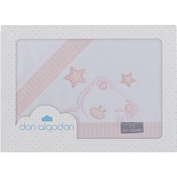 Sábanas Minicuna Don Algodón blanco rosa nido de abeja 3piezas INTERBABY, 50x80 cm - 40 m - Imagen del producto en Findit