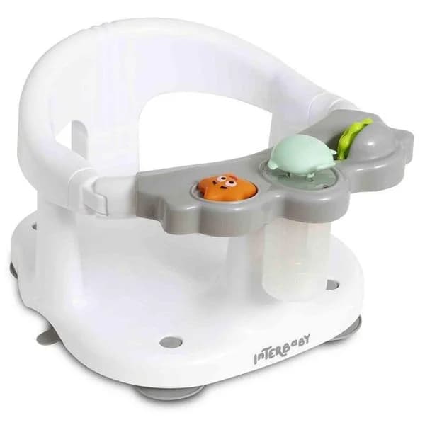 Asiento de baño gris con ventosa y panel de actividades INTERBABY - 1 ud - Imagen del producto en Findit