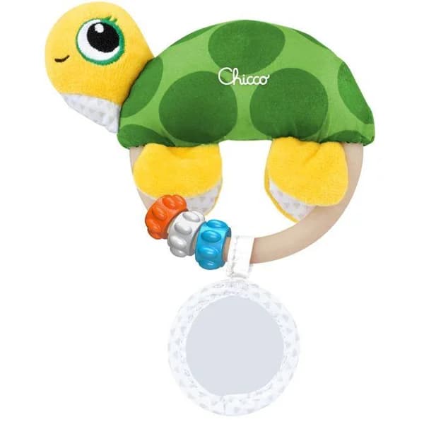 Sonajero Tortuga de tela con espejo, edad rec 0-18 meses CHICCO - 1 ud - Imagen del producto en Findit