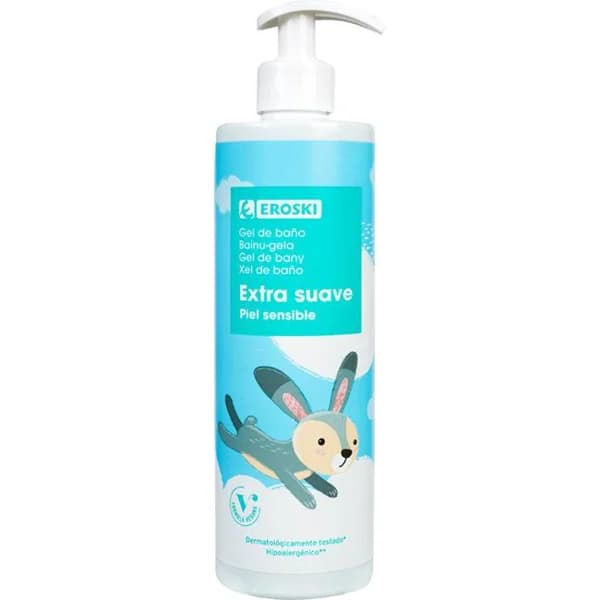 Gel suave de bebé EROSKI, dosificador 500 ml - 0.5 l - Imagen del producto en Findit