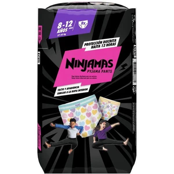 Ninjamas 27-43 kg Talla 8-12 años DODOT CORAZÓN, paquete 9 uds - 9 ud - Imagen del producto en Findit