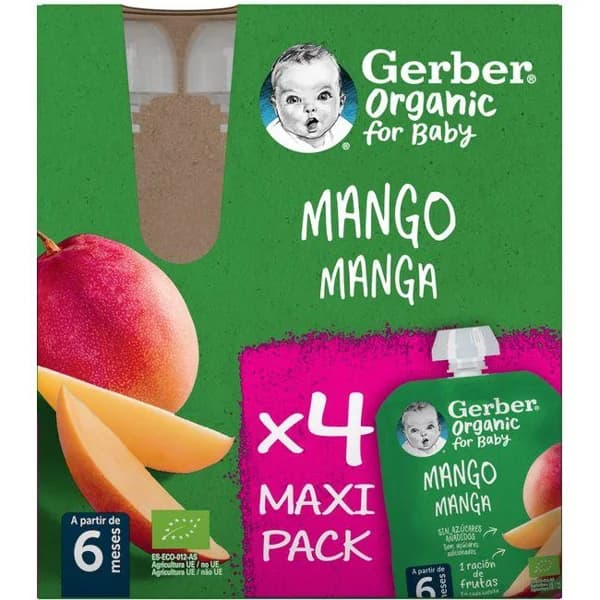 Bolsitas de mango GERBER, pack 4x90 g - 0.36 kg - Imagen del producto en Findit