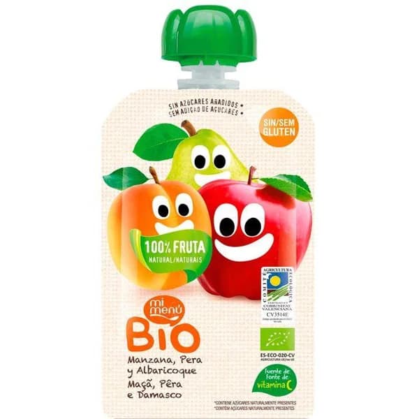 Manzana, pera y albaricoque bio BE PLUS, bolsita 100 g - 0.1 kg - Imagen del producto en Findit