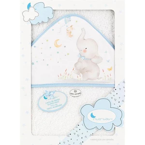Capa de baño 100x100cm  con capucha, 100% algodón tacto suave,absorbente INTERBABY - 1 ud - Imagen del producto en Findit