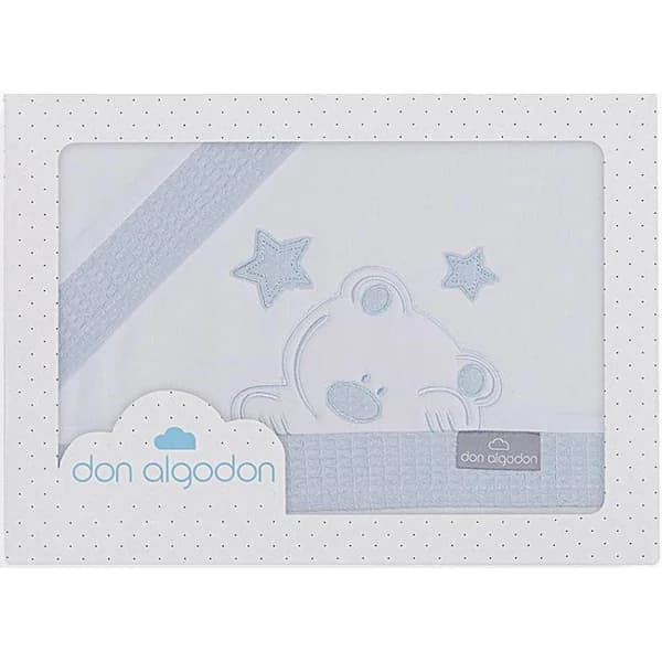 Sábanas cuna Don Algodón Oso blanco azul nido de abeja 3piezas INTERBABY, 60x120cm - 72 m - Imagen del producto en Findit