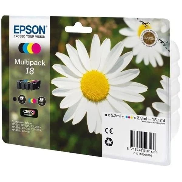 Pack de cartuchos de tinta original, 4 colores T1806 EPSON, 1 ud - 1 ud - Imagen del producto en Findit
