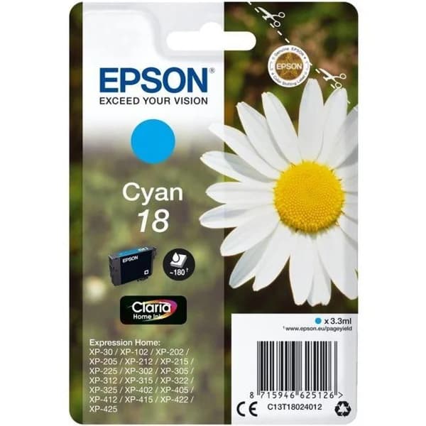 Cartucho de tinta original cyan T1802 EPSON, 1 ud - 1 ud - Imagen del producto en Findit