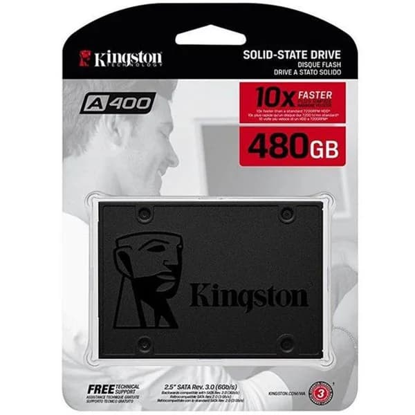 Disco duro sólido interno de 2,5", 480 GB, A400 KINGSTON - 1 ud - Imagen del producto en Findit