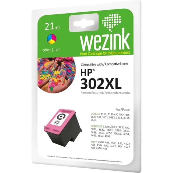 Cartucho de tinta tricolor compatible con HP 302XL WEZINK, 1 ud - 1 ud - Imagen del producto en Findit