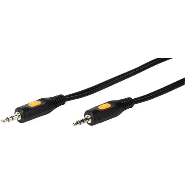 Cable de audio negro Jack 3,5 a Jack 3,5 46098 VIVANCO, 0,75 m - 1 ud - Imagen del producto en Findit