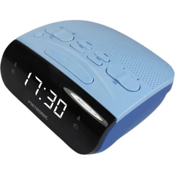 Radio despertador azul, dos alarmas, 477033 Dual METRONIC - 47703 ud - Imagen del producto en Findit