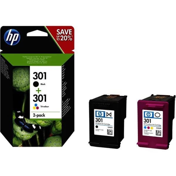 Cartucho tinta original, negro + tricolor, N9J72AE, 301 HP, 2 uds - 2 ud - Imagen del producto en Findit