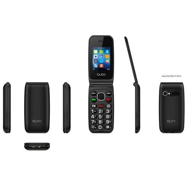 Teléfono móvil libre negro, Neo NW-BKSOS QUBO - 1 ud - Imagen del producto en Findit