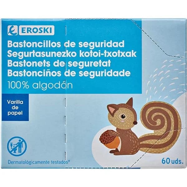 Bastoncillos bebé EROSKI, caja 60 uds - 60 ud - Imagen del producto en Findit