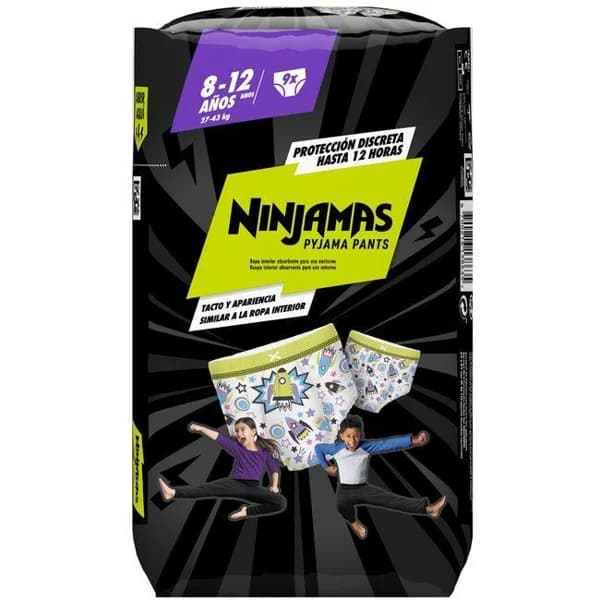 Ninjamas 27-43 kg Talla 8-12 años DODOT COHETE, paquete 9 uds - 9 ud - Imagen del producto en Findit