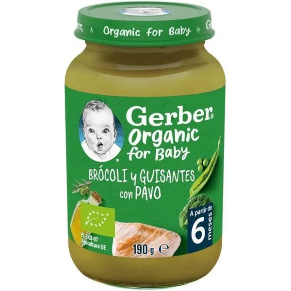 Tarrito de brócoli, guisante y pavo GERBER, tarro 190 g - 0.19 kg - Imagen del producto en Findit
