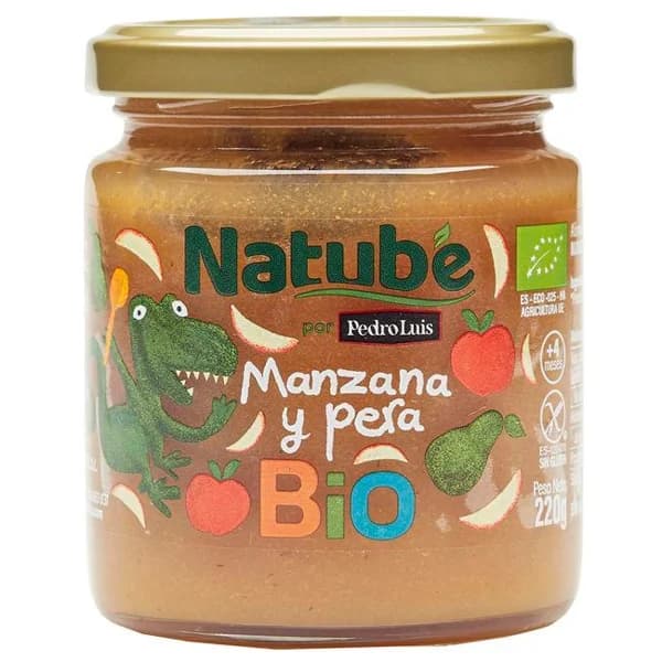 Tarrito bio de manzana y pera NATUBE, tarro 250 g - 0.25 kg - Imagen del producto en Findit