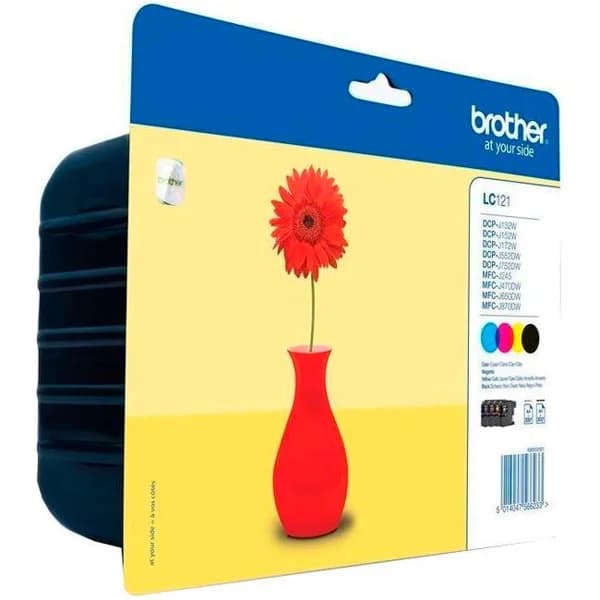 Pack cartuchos tinta original, 4 colores, LC-121VALBP BROTHER - 1 ud - Imagen del producto en Findit