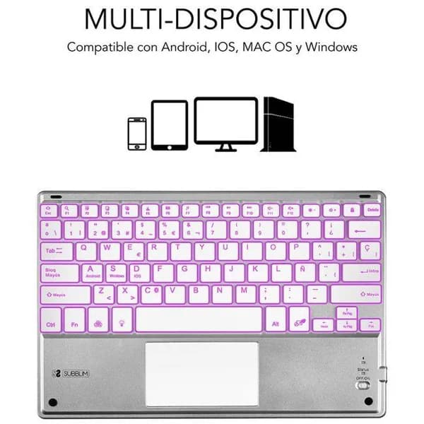 Teclado multi dispositivo bluetooth, Touchpad SMBT50 SUBBLIM - 1 ud - Imagen del producto en Findit
