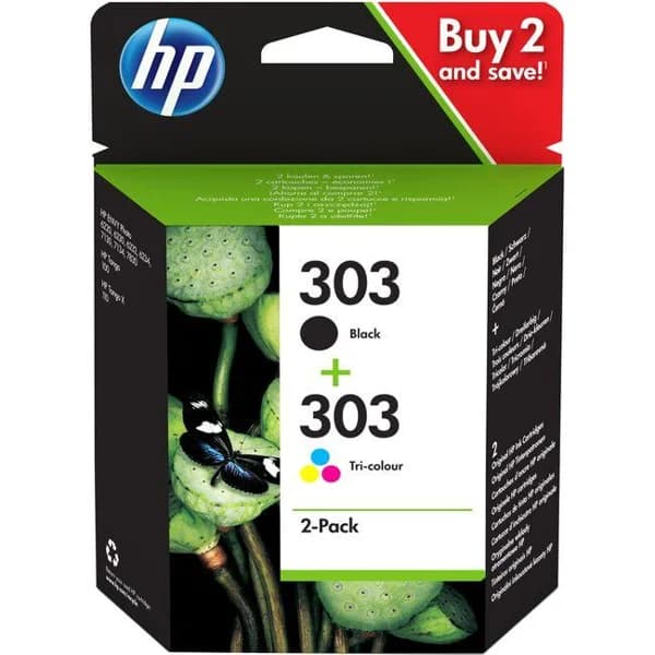 Cartucho tinta original negro-tricolor 3YM92AE 303 HP, pack 2uds - 1 ud - Imagen del producto en Findit