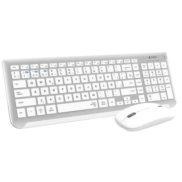 Teclado y ratón inalámbrico plata/blanco, 2,4G Combo Dual Prestige SUBBLIM - 1 ud - Imagen del producto en Findit